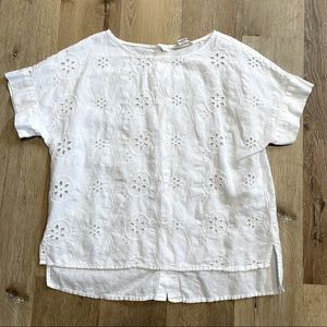 {Christian Siriano} Eyelet Linen Blend Blouse size medium